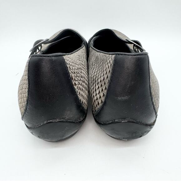 Dansko Orla Mary Jane Buckle Comfort Shoe Grey Snakeskin Size 40 Office Granny - Picture 9 of 13